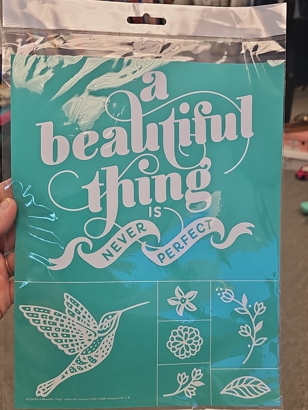 Chalk Couture Turquoise Instruction Transfer Sheet
